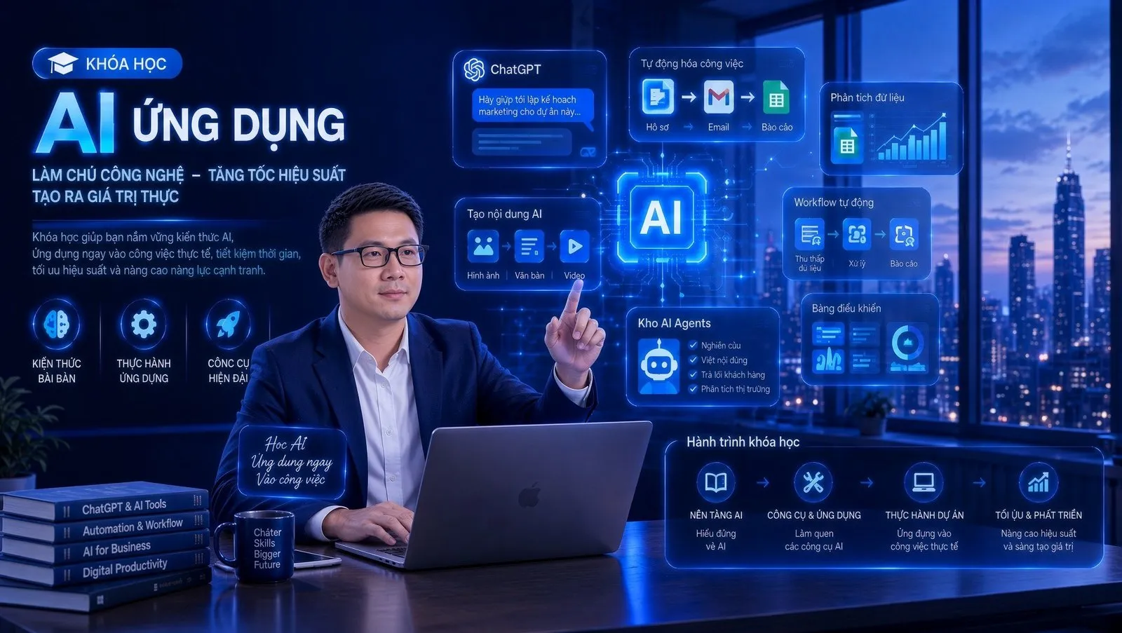 Giảng viên Nguyễn Xuân Nguyên hướng dẫn ứng dụng AI